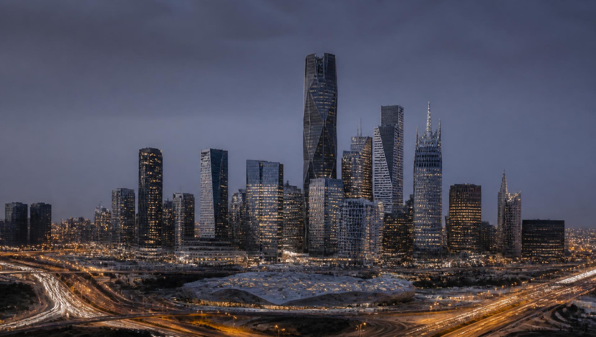 Riyadh skyline at dusk